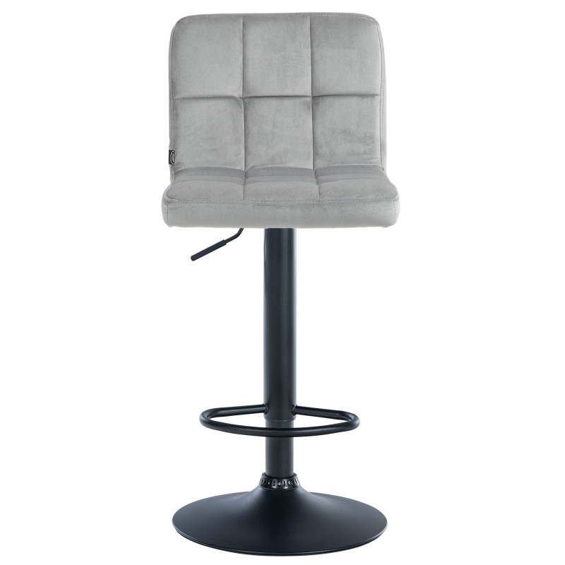 Lot de 2 tabourets de bar en velours Pérou gris