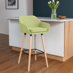 Ensemble de 2 tabourets de bar Grant en tissu vert clair