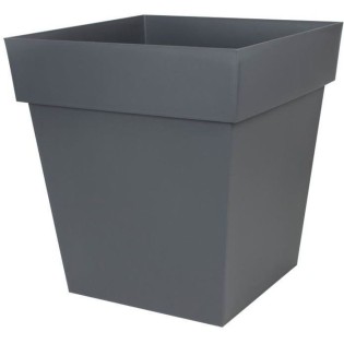 EDA Pot carré Toscane - 50 cm - 87 L - Gris Anthracite