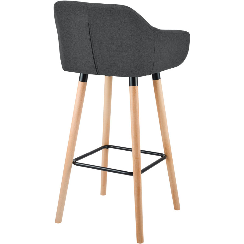 Ensemble de 2 tabourets de bar Grant en tissu gris foncé