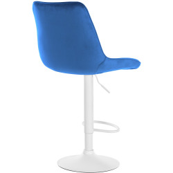 Tabouret de bar Toni velours bleu