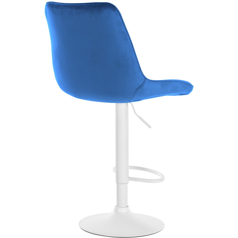 Tabouret de bar Toni velours bleu