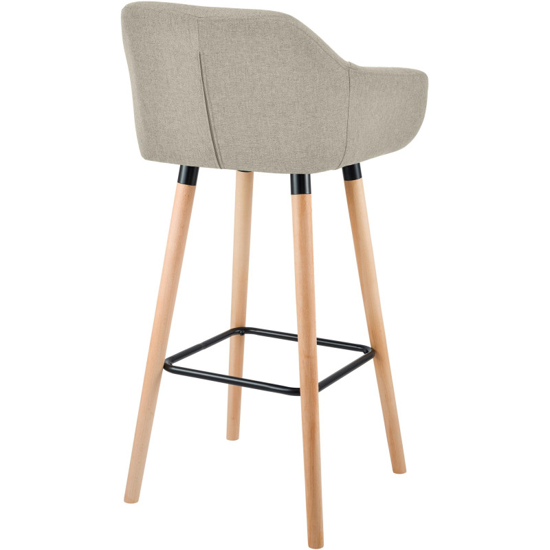 Ensemble de 2 tabourets de bar Grant en tissu crème