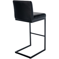 Tabouret de bar Hopewell en cuir artificiel B noir