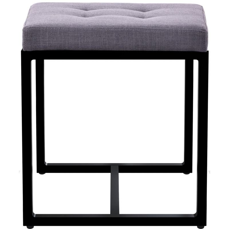 Tabouret en tissu Barci B gris foncé