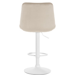 Tabouret de bar Toni velours crème