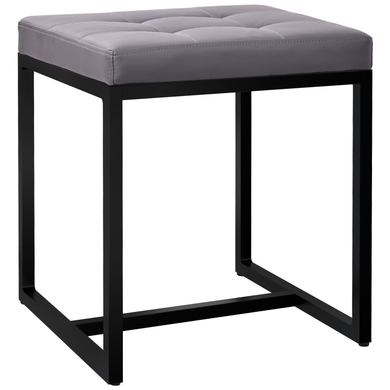 Tabouret Barci B en cuir artificiel gris