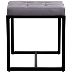 Tabouret Barci B en cuir artificiel gris