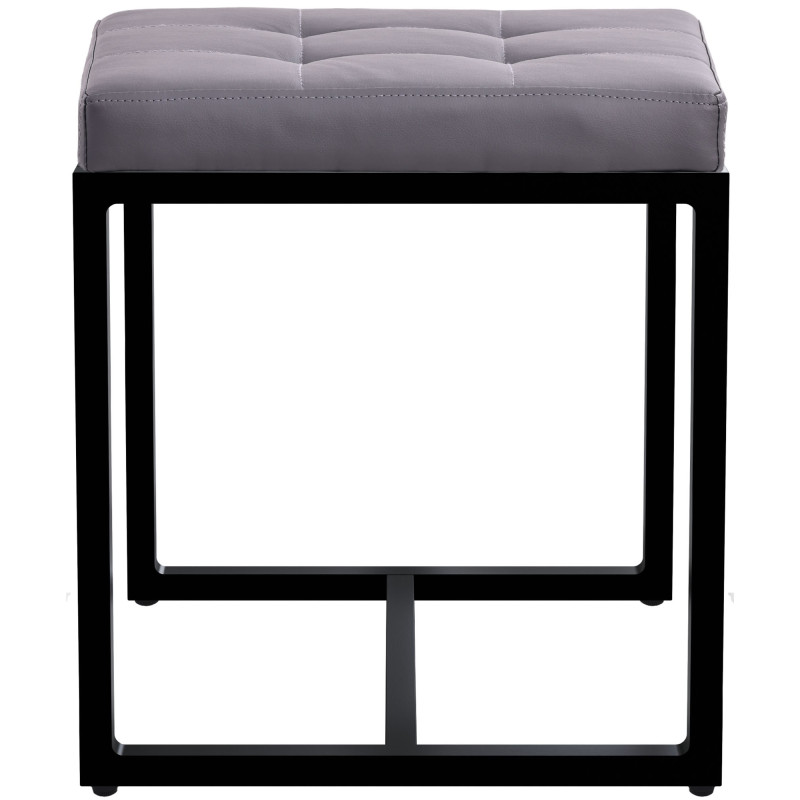 Tabouret Barci B en cuir artificiel gris