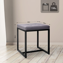 Tabouret Barci B en cuir artificiel gris