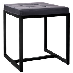 Tabouret Barci B en cuir artificiel noir