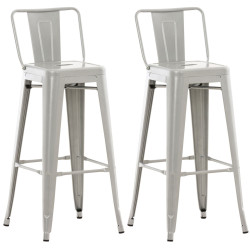 Ensemble de 2 tabourets de bar Mason argent