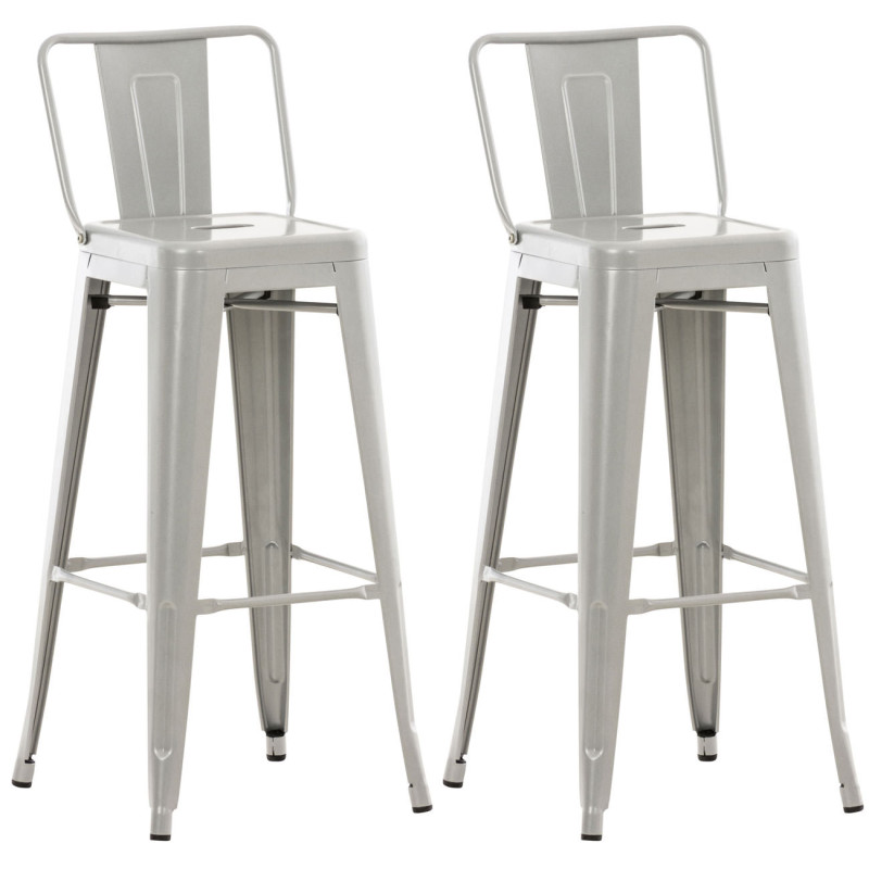 Ensemble de 2 tabourets de bar Mason argent
