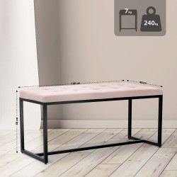 Banc en tissu Barci B crème