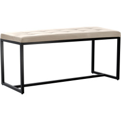 Banc en cuir artificiel Barci B crème