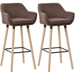 Lot de 2 tabourets de bar en tissu Grant café
