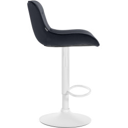 Tabouret de bar Vonore velours blanc noir