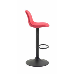 Tabouret de bar Kiel en tissu noir rouge