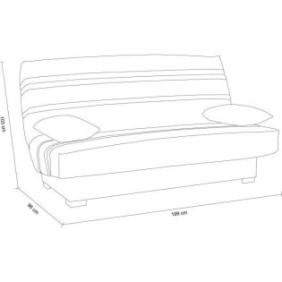 Banquette clic clac 3 places - Matelas 17 cm - Tissu gris anthracite - L199 x P96 x H103 cm - CHLoe