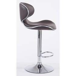 Ensemble de 2 tabourets de bar Las Vegas V2 en similicuir chromé brun