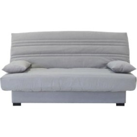 Banquette clic clac 3 places - Matelas 17 cm - Tissu gris clair - L199 x P96 x H103 cm - CHLoe