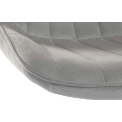 Tabouret de bar Toni velours chromé gris