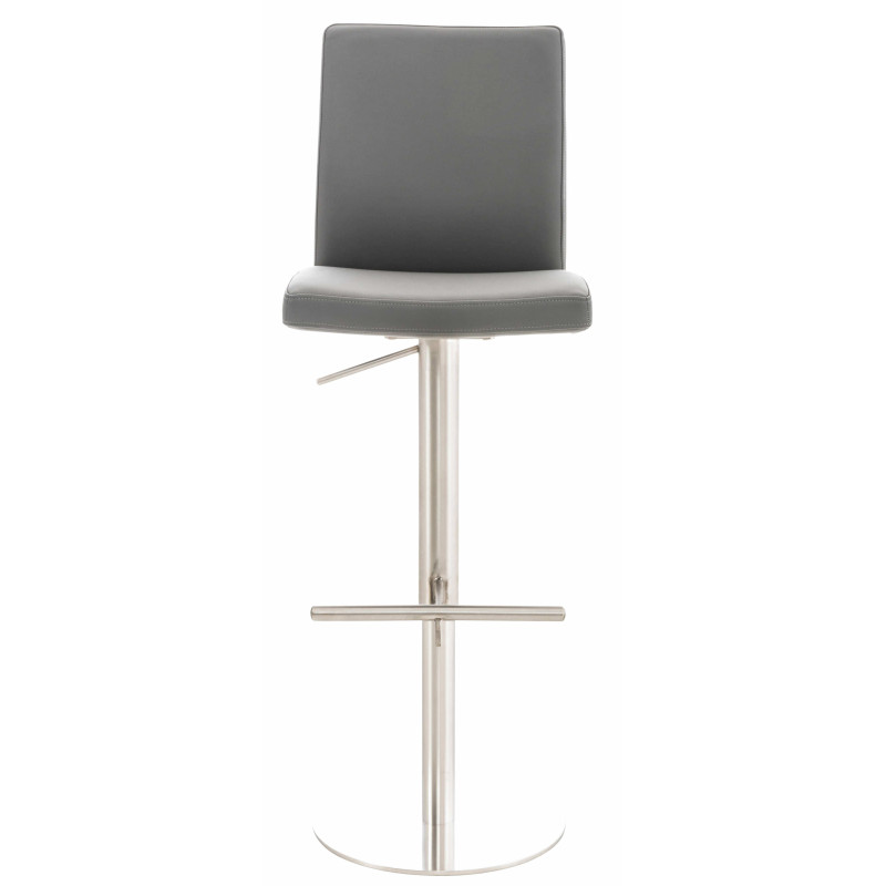 Tabouret de bar Cadiz, similicuir, acier inoxydable gris