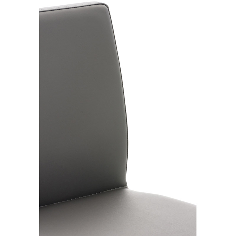 Tabouret de bar Cadiz, similicuir, acier inoxydable gris