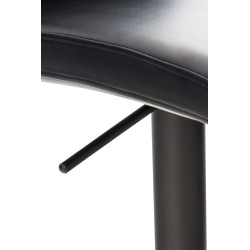 Tabouret de bar Cadiz, similicuir noir noir