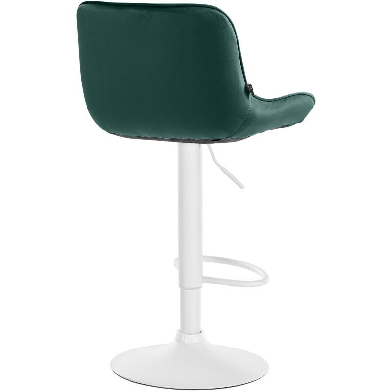Tabouret de bar Vonore velours blanc vert
