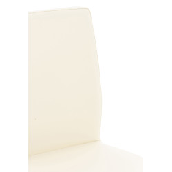 Tabouret de bar Cadiz, similicuir noir crème