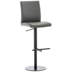 Tabouret de bar Cadiz, similicuir noir gris