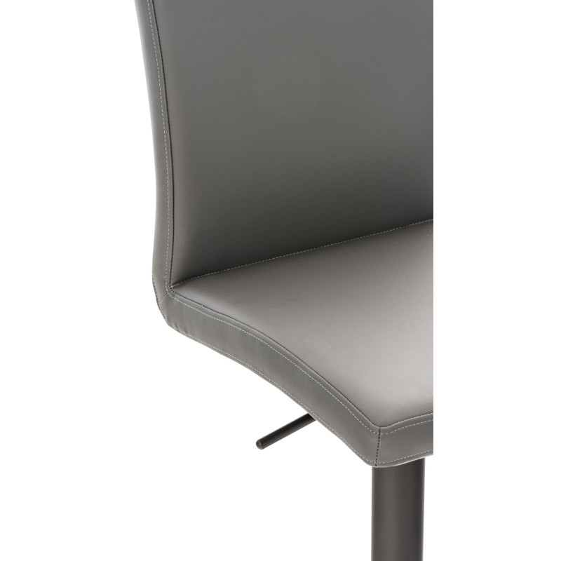 Tabouret de bar Cadiz, similicuir noir gris