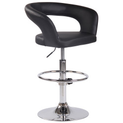 Tabouret de bar Jaen en similicuir noir