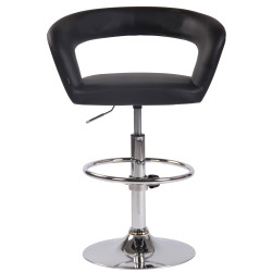 Tabouret de bar Jaen en similicuir noir