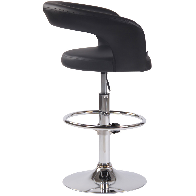 Tabouret de bar Jaen en similicuir noir