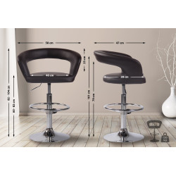 Tabouret de bar Jaen en similicuir brun