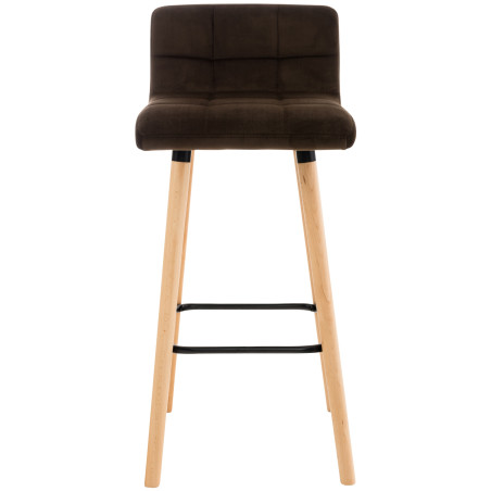 Tabouret de bar en velours Lincoln brun