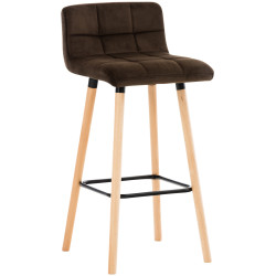 Tabouret de bar en velours Lincoln brun