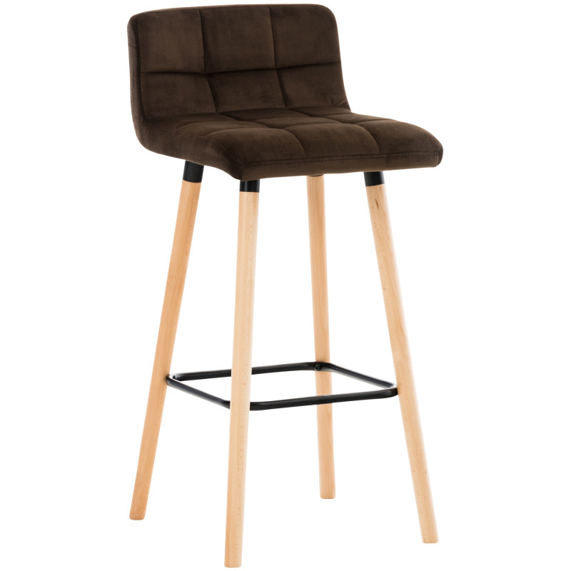 Tabouret de bar en velours Lincoln brun