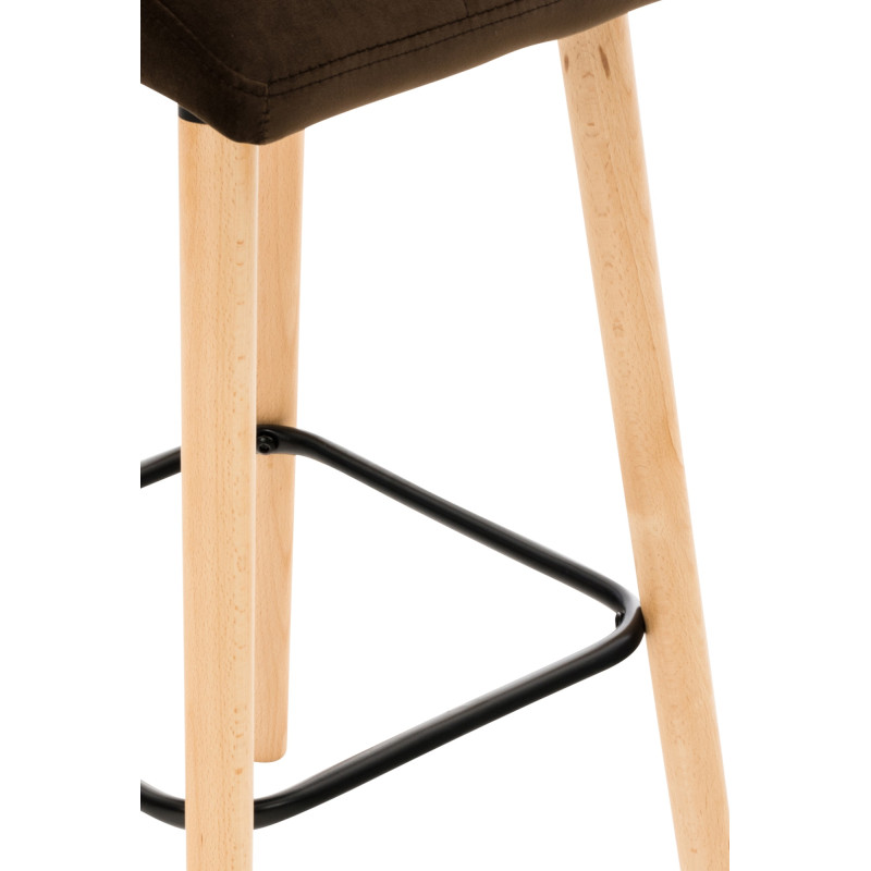 Tabouret de bar en velours Lincoln brun