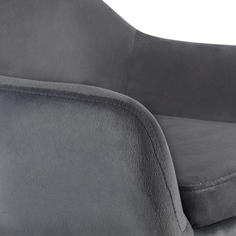 Tabouret de bar Grant en velours gris