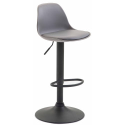Tabouret de bar Kiel en similicuir noir gris