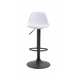 Tabouret de bar Kiel en similicuir noir blanc