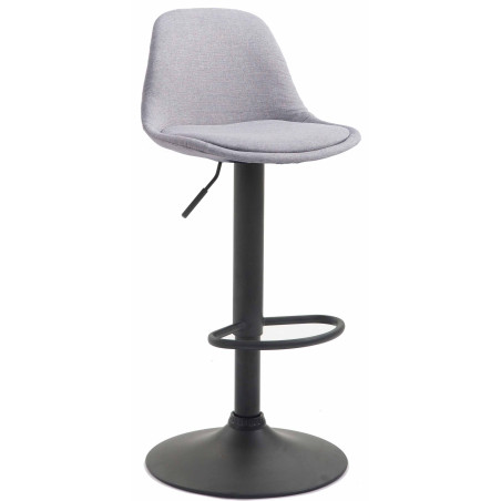 Tabouret de bar Kiel en tissu noir gris