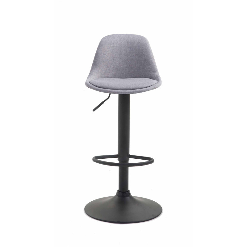 Tabouret de bar Kiel en tissu noir gris