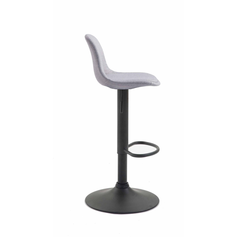 Tabouret de bar Kiel en tissu noir gris
