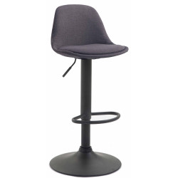 Tabouret de bar Kiel en tissu noir gris foncé