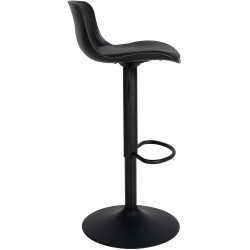 Tabouret de bar Almada en cuir artificiel noir