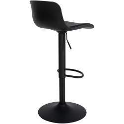 Tabouret de bar Almada en cuir artificiel noir